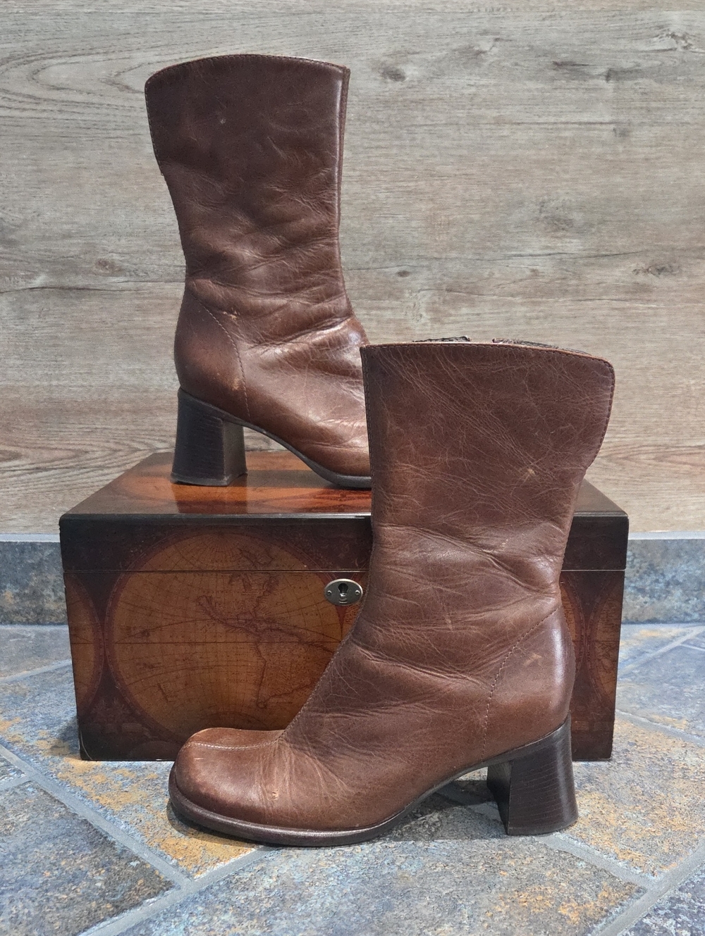 Steve Madden Brown Leather Mid-Calf Women's Boots